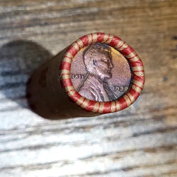 1937/1938 Gem Rainbow Toned Wheat Enders on Sealed Roll of 50 Wheat Pennies - Picture 3 of 7